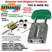 TENDEUR DE CHAINE LINÉAIRE type INOX 10A2 ASA50 double Newton 210-350 avec bagues PTFE