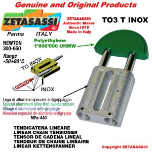 LINEAR CHAIN TENSIONER type INOX 16B3 1"x17mm triple Newton 250-450
