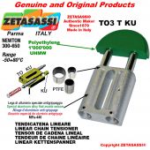 TENSOR DE CADENA LINEAL 20A1 ASA100 simple Newton 300-650 con casquillos PTFE