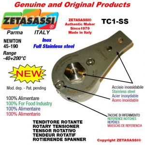 ROTARY DRIVE TENSIONER TC1-SS Completely in stainless steel hole Ø12,5mm for attachment of accessories Newton 45-190