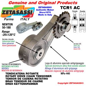 TENSOR DE CADENA ROTATIVO TCR1AC con engrasador con piñon tensor simple 06B1 3\8"x7\32" Z21 Newton 50-180