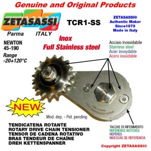 ROTARY DRIVE CHAIN TENSIONER TCR1-SS in stainless steel with idler sprocket 16B1 1"x17 Z12 stainless steel N45-190