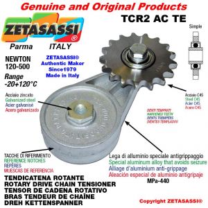 Tendicatena rotante TCR2ACTE con pignone tendicatena semplice 08B1 1\2"x5\16" Z16 temprati Newton 120-500