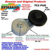 ROTARY DRIVE BELT TENSIONER TC2PUG with rim pulley and bearings  PUG 4" made of nylon for belt A/SPA Newton 120-500