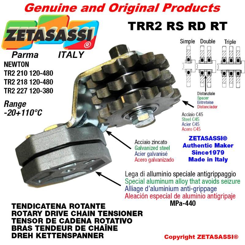 Tendicatena rotante TRR2RSRDRT con pignone tendicatena 16B1 1x17 semplice  Z13 Leva 218 Newton 120:480