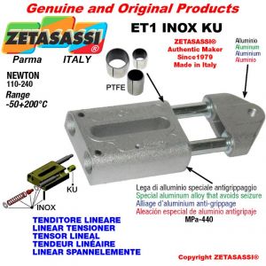 TENSOR LINEAL ET1INOXKU tipo INOX rosca M8x1,25 mm para la fijación de accesorios Newton 110-240 con casquillos PTFE