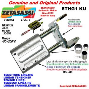 LINEAR TENSIONER ETHG1KU wiht fork 62 mm for attachment of accessories Newton 95-190 with PTFE glide bushings