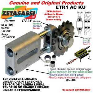 LINEAR DRIVE CHAIN TENSIONER ETR1ACKU with idler sprocket simple 08B1 1\2"x5\16" Z14 Newton 130-250 with PTFE bushings