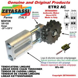 LINEAR DRIVE CHAIN TENSIONER ETR2AC with idler sprocket simple 20B1 1"¼x3\4" Z9 Newton 180-420