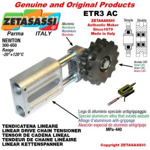 LINEAR DRIVE CHAIN TENSIONER ETR3AC with idler sprocket simple 28B1 1"¾x1"¼ Z9 Newton 300-650