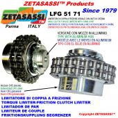 TORQUE LIMITER WITH CHAIN COUPLING (LIGHT ALLOY HUB) "LFG 51-71"