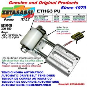 Tendicinghia lineare ETHG3PU con rullo tendicinghia Ø60xL90 in alluminio N300:650